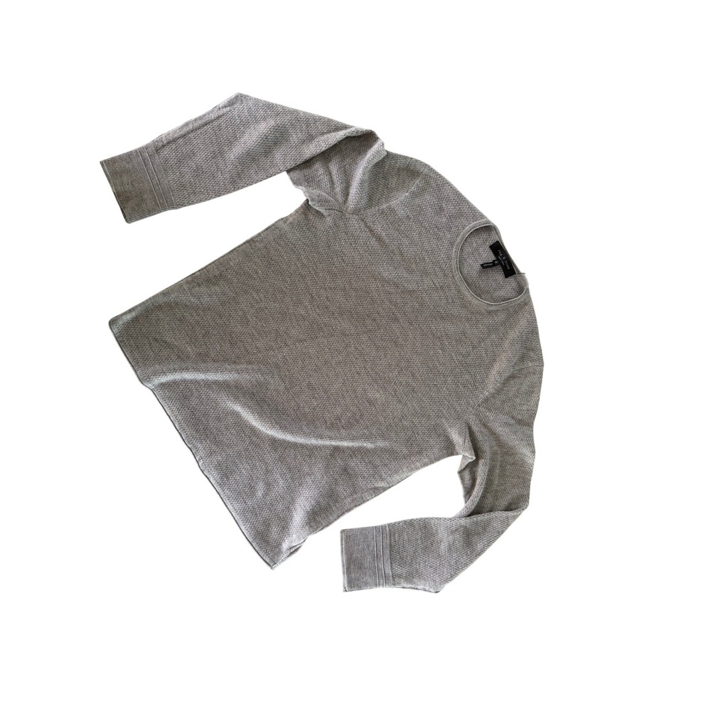 Rag & Bone Mens Extra Fine Merino Wool Blend Waffle Knit Sweater Grey Large L